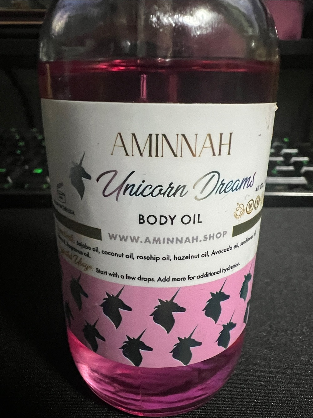 Aminnah Unicorn Dreams Pink Body Oil